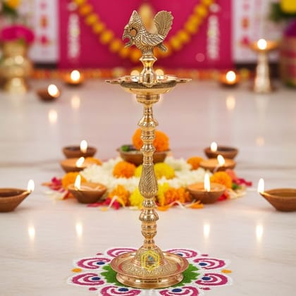 Brass Table Decor Mahabharat Oil Lamp Deepak  - Decorative Brass Diya for Home D�cor, Height : 24 Inch (FMAS686 E)