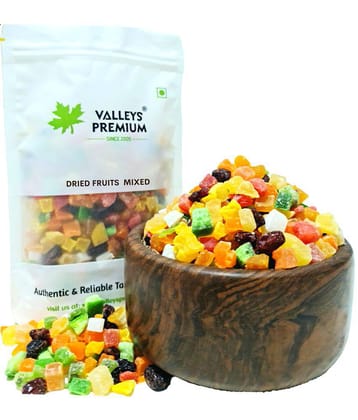 Valleys Premium Healthy Trail Mix Dry Fruits 400 Grams (Dried Mango, Pomelo, Pineapple, Orange Kiwi, Papaya, Cranberries, Coconut