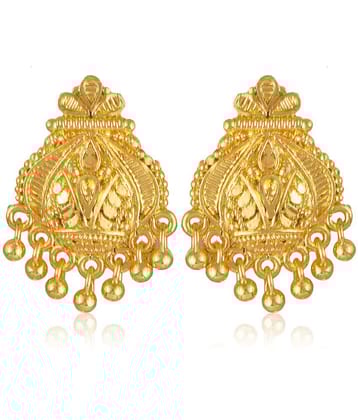 VIVASTRI Golden Stud Earrings ( Pack of 1 ) - Golden