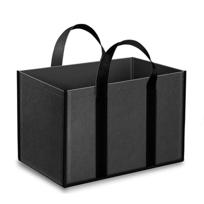 Storite Grocery Canvas Bag Super Strong Heavy Duty Milk Bag/Shopping Bags/Vegetable Bag/Grocery Bags with Reinforced Handles & Thick Bottom for Strength (Black,40x21x31cm)