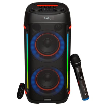 Portronics Iron Beats IV Dual 6 inch Subwoofer, RGB LED Lights, Wireless Karaoke Mic, Upto 4 Hours Playtime