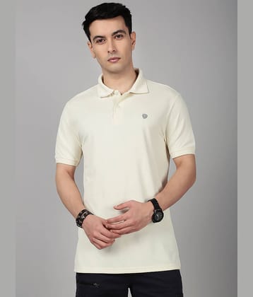 Lux Cozi Men Cotton Blend Regular Fit Solid Polo T Shirt ( Cream )