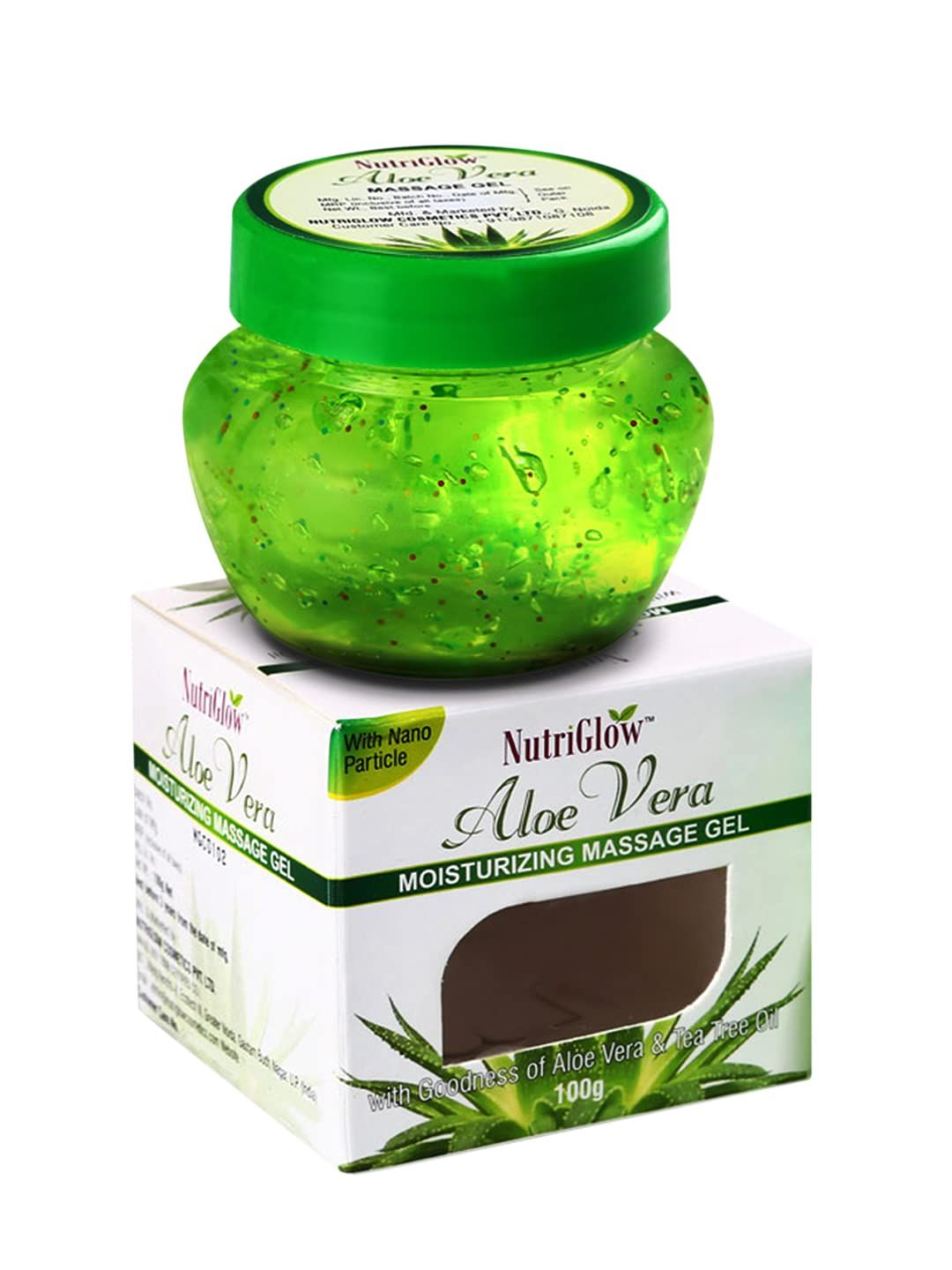 NutriGlow Aloe Vera Gel | Face Moisturizer for men and women | Moisturizer for oily, acne prone skin | Hydrating Gel Relieves Itchy & Irritated Skin, Non Sticky, 100gm NutriGlow Aloe Vera Gel | Face Moisturizer for men and women | Moisturizer for oily, a