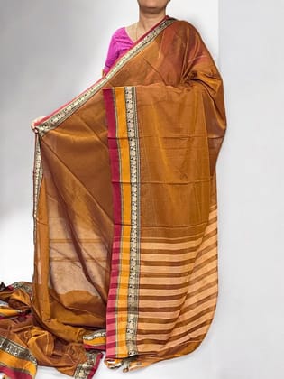 PURE NARAYANPET COTTON GOLD COLOR SARI