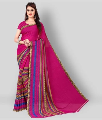 ANAND SAREES Georgette Printed Saree With Unstitched Blouse Piece ( Multicolor )
