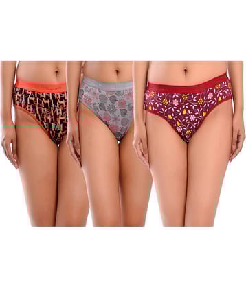Elina Pack of 3 Cotton Printed Women's Briefs ( Multi Color )