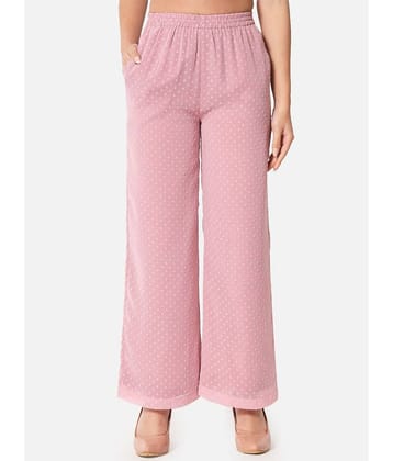 ALL WAYS YOU - Pink Georgette Flared Women's Palazzos ( Pack of 1 )