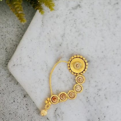 Gold Plated Nath with Rinhostones