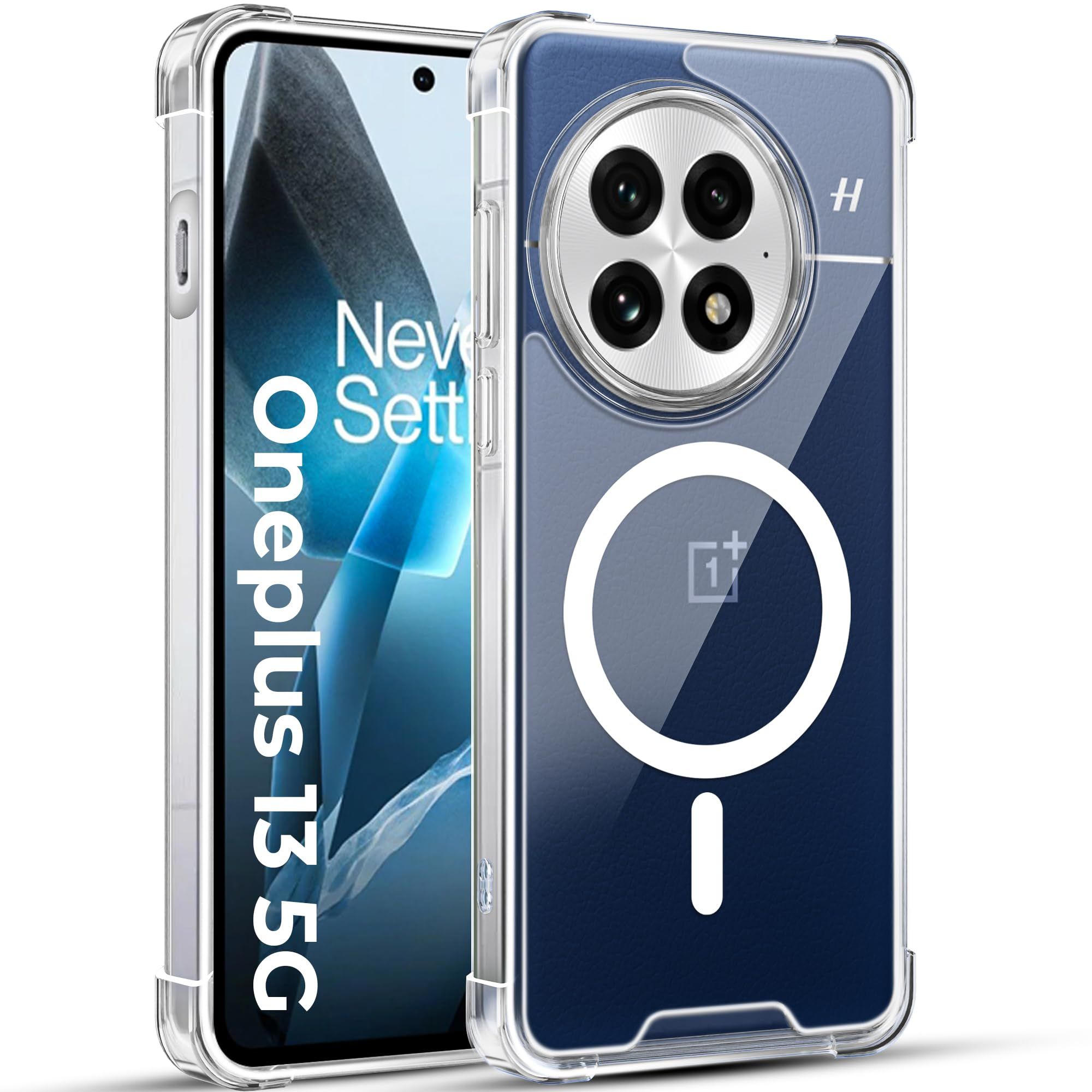 A rtistque Clear Back Cover Case for OnePlus 13 Compatible with Mag-Safe| Acrylic | Transparent Case | Shockproof TPU | Stylish Protective Design | Oneplus 13 Back Cover - Transparent A rtistque Clear Back Cover Case for OnePlus 13 Compatible with Mag-Sa