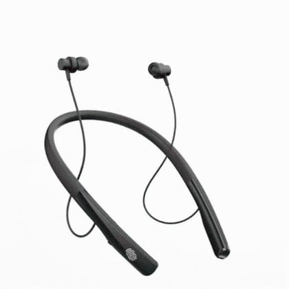 Walta Elite Yoyo Neckband Low latency Smart ENC Touch control Vibrational buzz Playtime 25 hours- Black