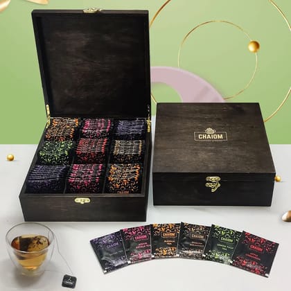Luxury Collection Tea Gift Box | Wooden gift box | Assorted 90 tea bags