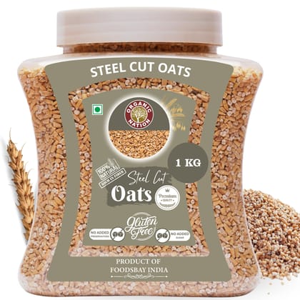 Foodsbay India Steel Cut Oats | 100% Whole Grain Oats | High Fibre | 600 g
