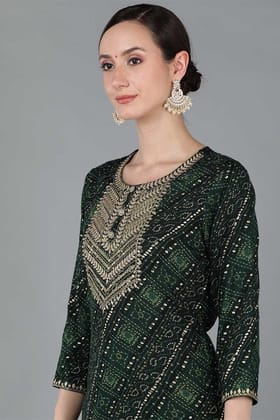 Green Viscose Rayon Ethnic Motifs Straight Kurta VCK8871 Green Viscose Rayon Ethnic Motifs Straight Kurta VCK8871