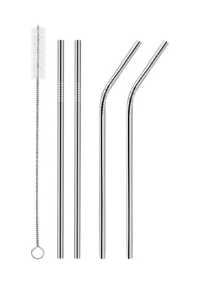 Breepree Stainless Steel Straw Set Reusable Ecofriendly Drinking Straws with Cleaning Brush