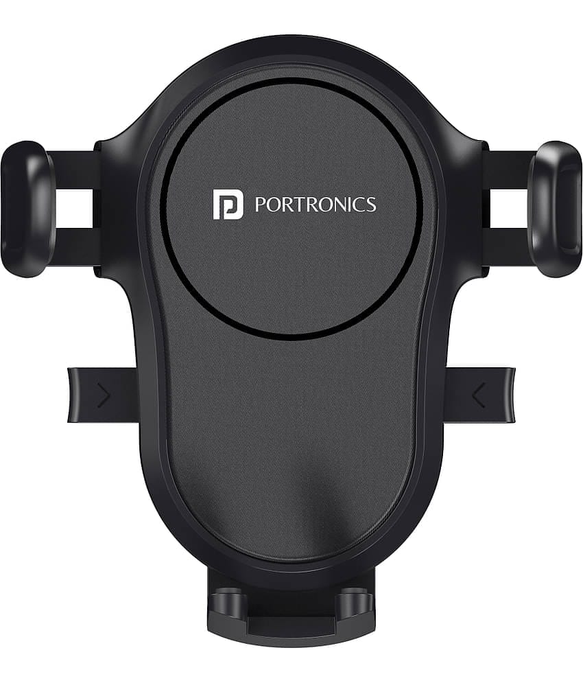 Portronics Clamp Y Adjustable Air Vent Mobile Holder for Car with 360degree Rotational, One Click Release Button, Compatible with 4 to 6 inch Devices(Black)