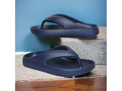 FEEL TIME Classic Ultra Soft Sliders/Slipper for Men - Navy Blue - UK 7