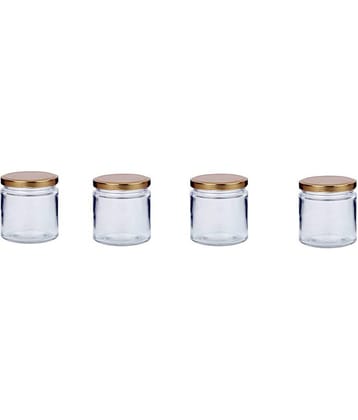 AFAST Coockes Jar Glass Transparent Cookie Container ( Set Of 4 )