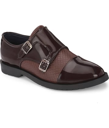 John Karsun Brown Men's Monk Strap Formal Shoes