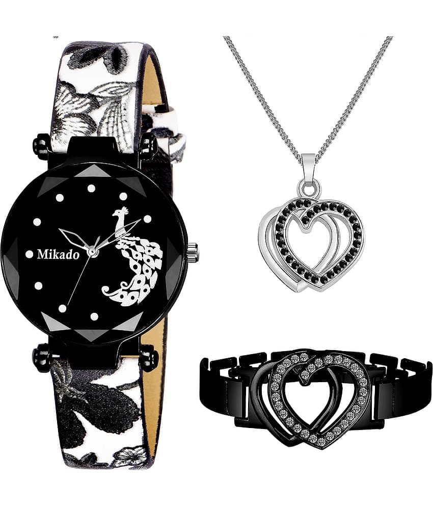 Mikado Leather Round Womens Watch