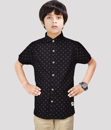 Made In The Shade Pack of 1 Boys 100% Cotton Half Sleeves Shirt ( Black )