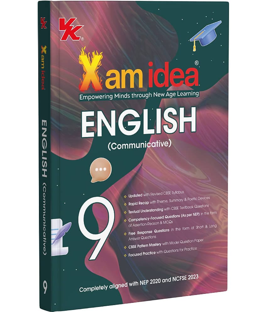 Xam idea Class 9 English (Communicative) | 2025-26 | Latest CBSE Syllabus| Rapid Recap | NCERT Mastery & Competency-Focused and Free Response Qs