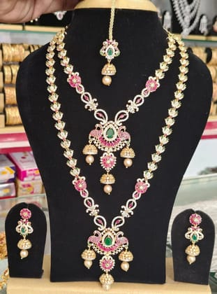 Elegant Multi colour Necklace and Earrings Set