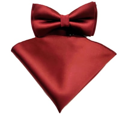 VOICI Men's Velvet & Satin oversized Bow & Pocket Square Tie Black Color Free Size best for Tuxido dinner jackets - Maroon VOICI Men's Velvet & Satin oversized Bow & Pocket Square Tie Black Color Free Size best for Tuxido dinner jackets - Maroon