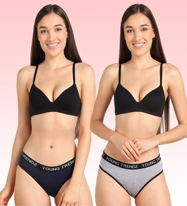 Young Trendz Womens YT Elastic Hipster - 2pcs Pack-XS / Navy Grey