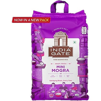 India Gate Basmati Rice/Basmati Chawal - Mini Mogra/Broken, 10 kg Bag