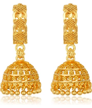 HEER COLLECTION - Gold Jhumki Earrings ( Pack of 1 )