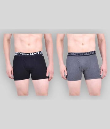 Force NXT Pack of 2 100% Cotton Trunks For Men's ( Black )