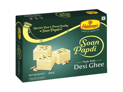 Haldiram's Soan Papdi (Desi Ghee) Packed Sweets - 250 Gm