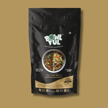Bowlful Veg Fried Rice N Manchurian Gravy - 70g Net, Indo-Chinese Combo
