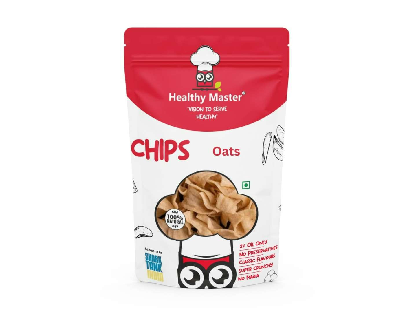 Healthy Master Baked Oats Chips | Cream and Onion Flavour - 100 Gram