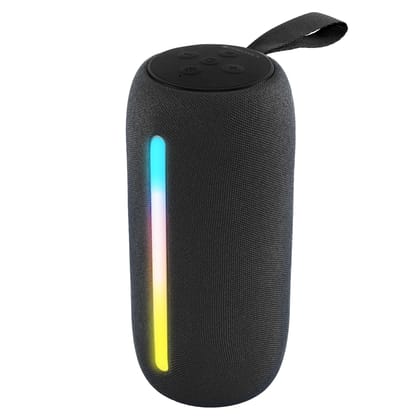 ZEBRONICS Sonic POD 20, Portable Bluetooth Speaker, 10 Watts, Upto 15 Hours Playback, RGB LED, Call Function, Fabric Finish with Carry Loop, BTv5.3 | TWS | USB | mSD | AUX (Black)