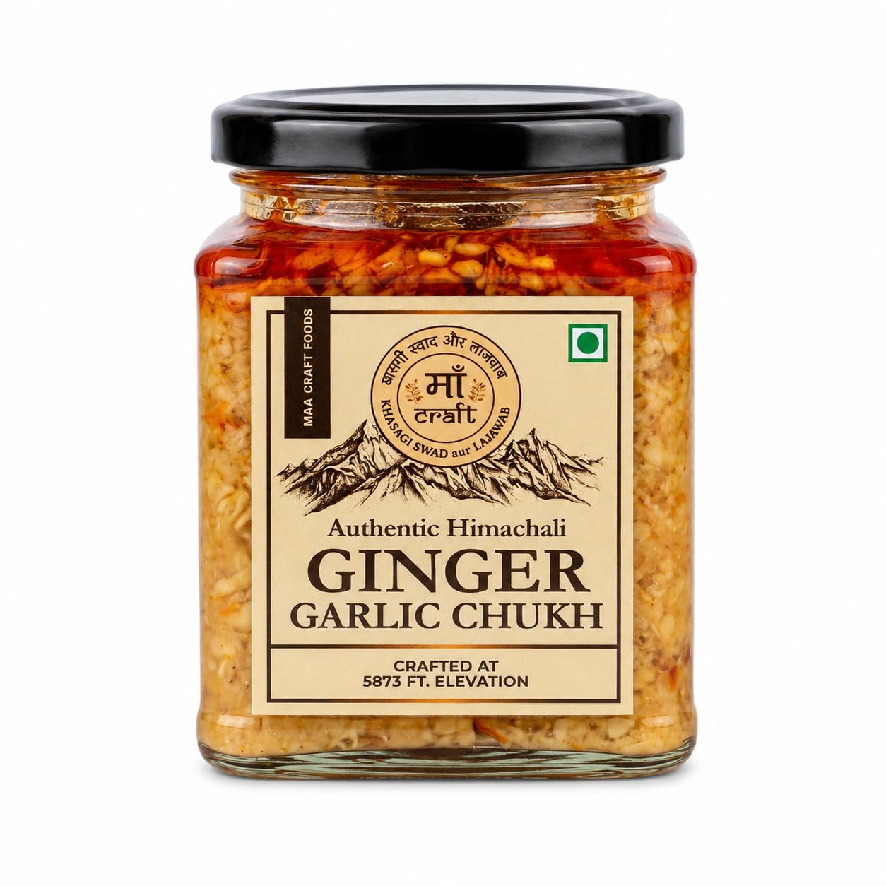 Maa Craft Ginger Garlic Chukh | Himachali Chukh Chutney | Spicy Ginger Garlic Sauce | Traditional Himalayan Chutney | No Preservatives | 300g