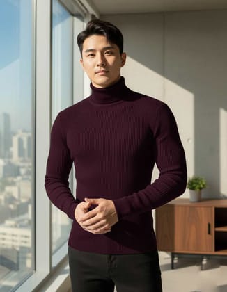 Fashion Point Maroon Highneck for Men