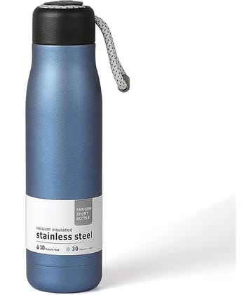 Bhavyta Water Bottle with Portable Lid Vacuum Insulated Blue Stainless Steel Water Bottle 500 mL ( Set of 1 )