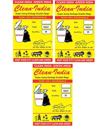 C-I - 90Pcs. Premium Medium Garbage Bags | Black 18X20 | Disposable Kitchen Garbage Trash Waste Dustbin Bags