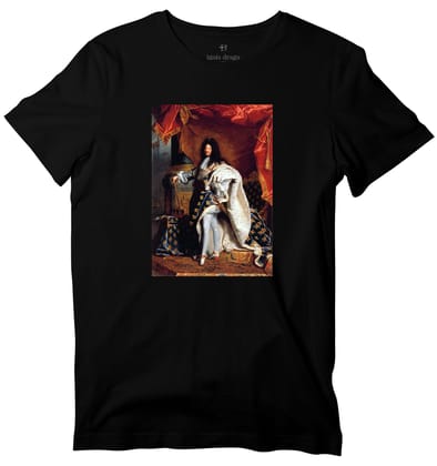 Portrait of Louis XIV Art T-shirt-36 - XS / Black