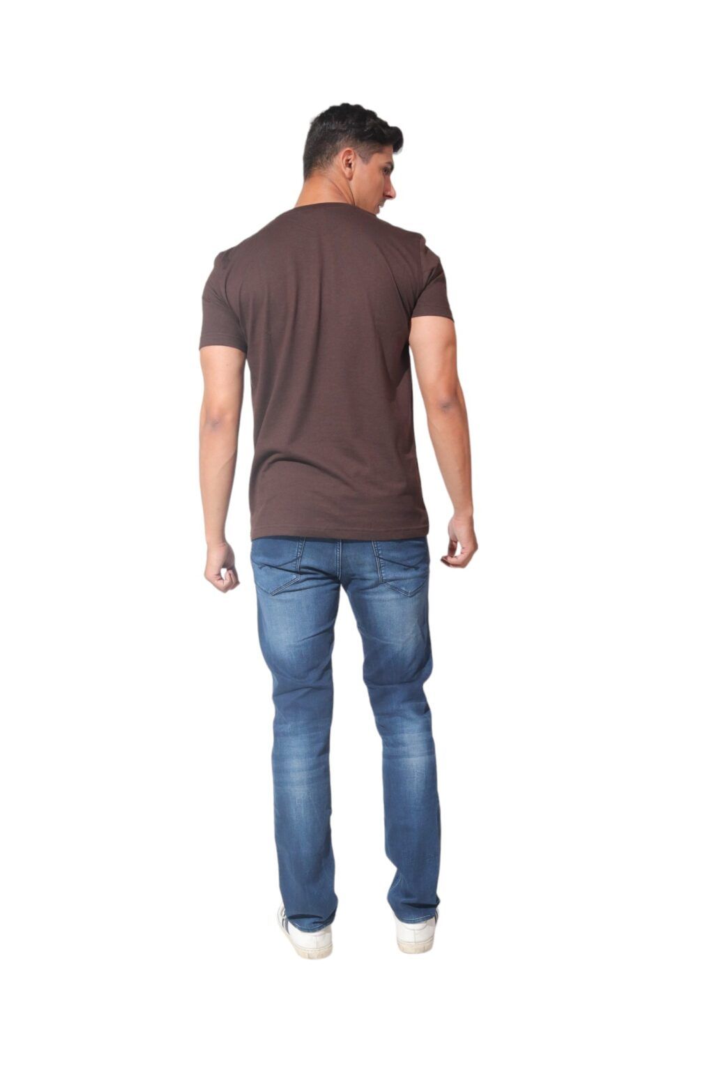 Kinnko Premium Cotton Mens Plain T-Shirt  Brown