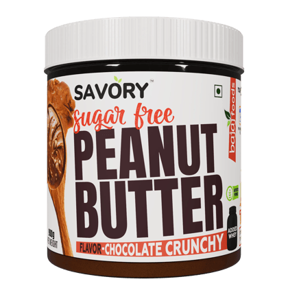 SAVORY Chocolate Crunchy Peanut Butter (Sugar-Free) with Added Whey | High in Protein | No Added Sugar, Energy Booster, Gluten-Free & Keto Friendly | Cholesterol & Trans-fat Free | Chocolate Spread (900g)