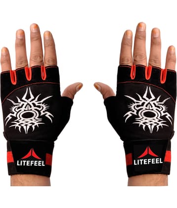 LITEFEEL Wrist Support Gloves Unisex Polyester Gym Gloves For Advanced Fitness Training and Workout With Half-Finger Length