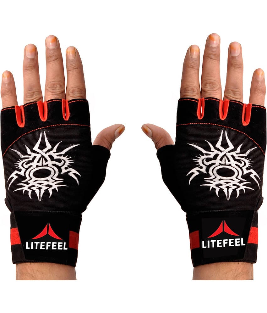 LITEFEEL Wrist Support Gloves Unisex Polyester Gym Gloves For Advanced Fitness Training and Workout With Half-Finger Length
