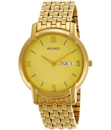 Aglance - Gold Metal Analog Men's Watch