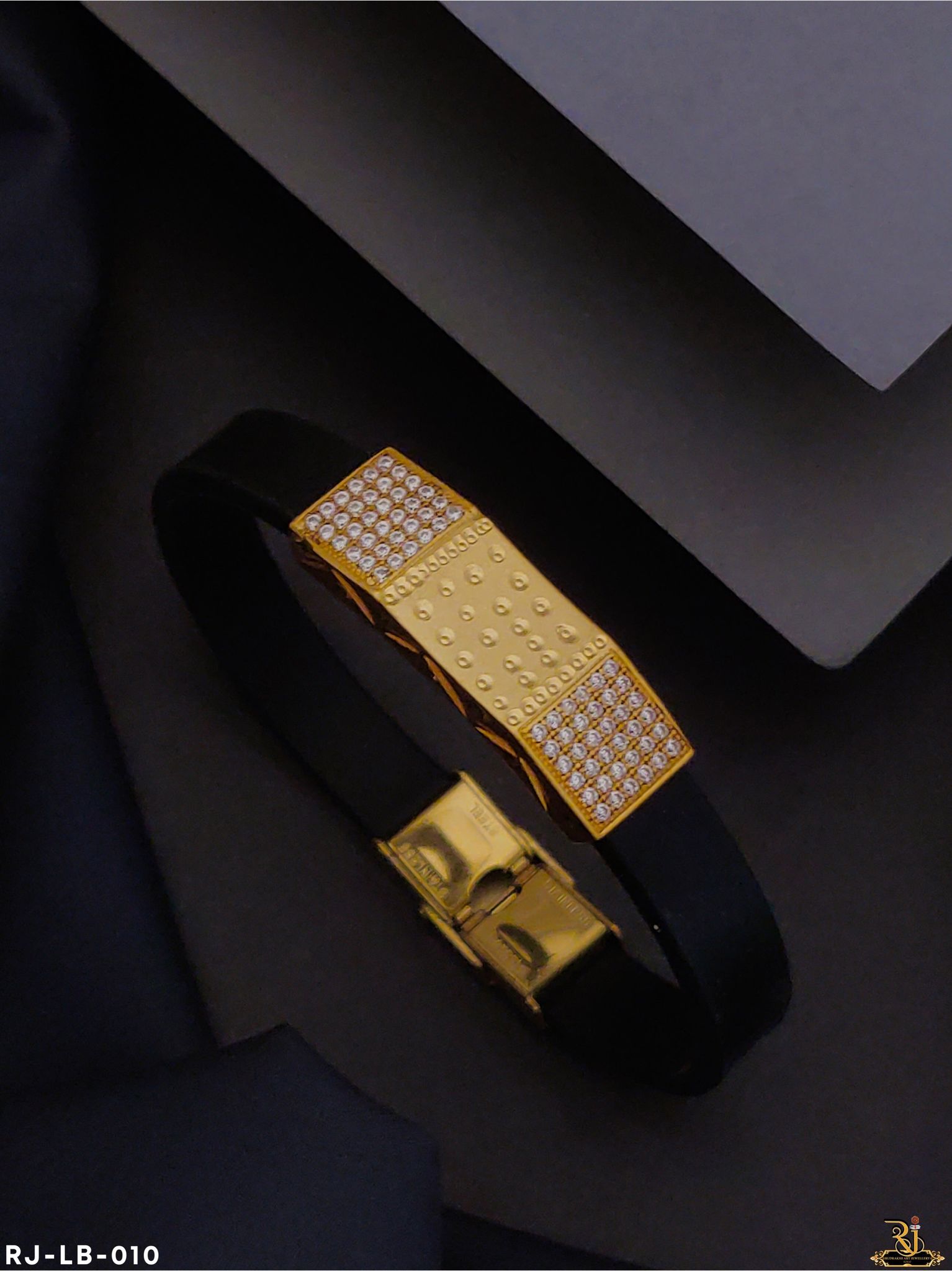 Micro Gold Plated with Diamond Ordinary Design Bracelet for Men -LB-010-Fixed