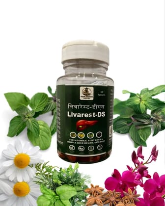 Panchrishi Livarest-DS Liver Health Supplement 60 Tablets, Natural Support for Alcoholic Fatty Liver, 100% Vegan Herbal Formula, Liver Detox & Wellness