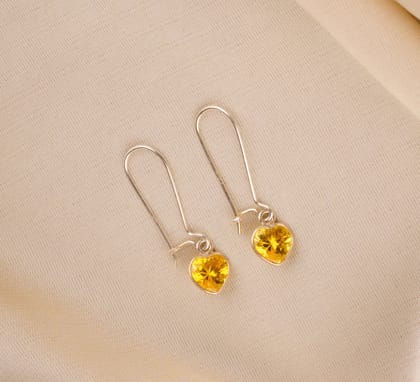 Sunny Yellow Heart Drop Dangler