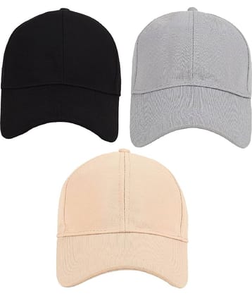 Zacharias - Multi Color Cotton Blend Men's Cap ( Pack of 3 )