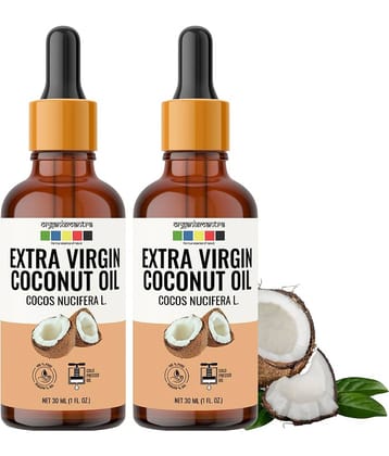 Organix Mantra Extra Virgin Coconut Oil, Cold Pressed Organic Oil, 30ML x 2
